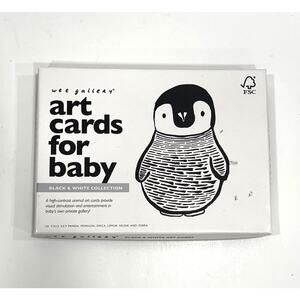 WEE GALLERY ART CARDS FOR BABY Black & White Educational Montessori Toy USED